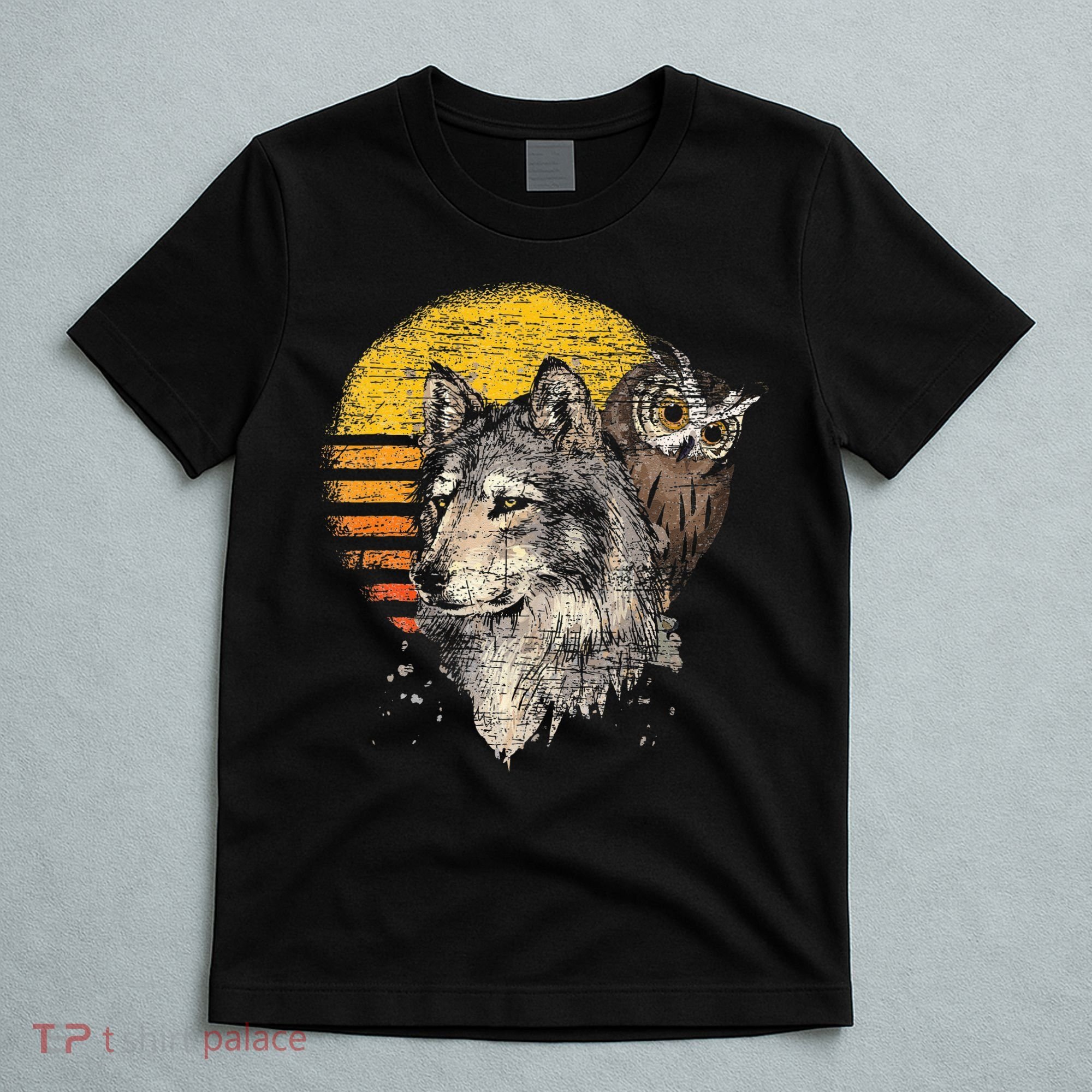 Retro Wolf Owl T-Shirt