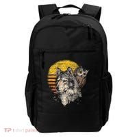 Retro Wolf Owl Backpack thumb 0