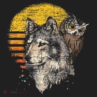 Retro Wolf Owl Tumbler thumb 3