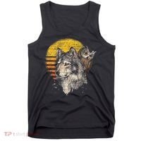 Retro Wolf Owl Tank Top thumb 0