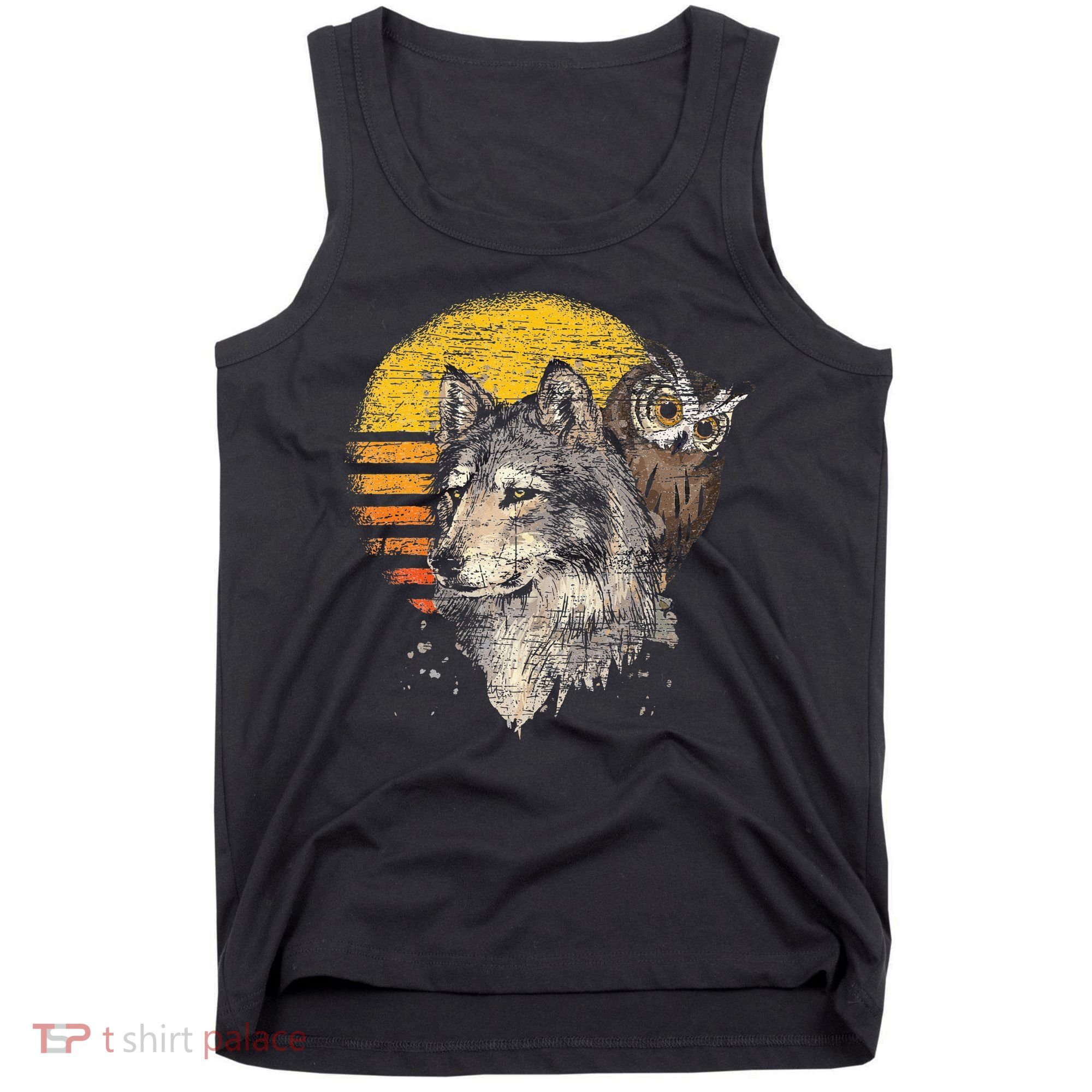 Retro Wolf Owl Tank Top