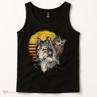 Retro Wolf Owl Tank Top thumb 2