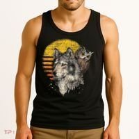 Retro Wolf Owl Tank Top thumb 3