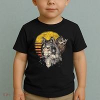 Retro Wolf Owl Toddler T-Shirt thumb 2
