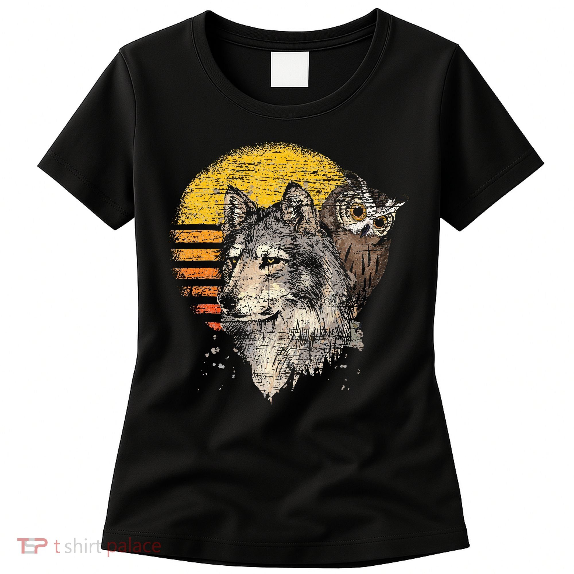 Retro Wolf Owl Women's T-Shirt