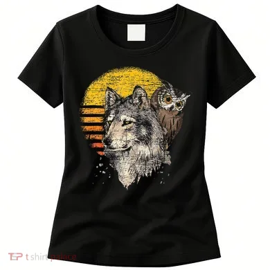 Retro Wolf Owl Women's T-Shirt