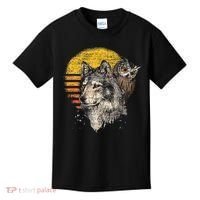 Retro Wolf Owl Kids T-Shirt thumb 0