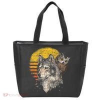 Retro Wolf Owl Tote Bag thumb 0