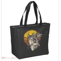 Retro Wolf Owl Tote Bag thumb 2