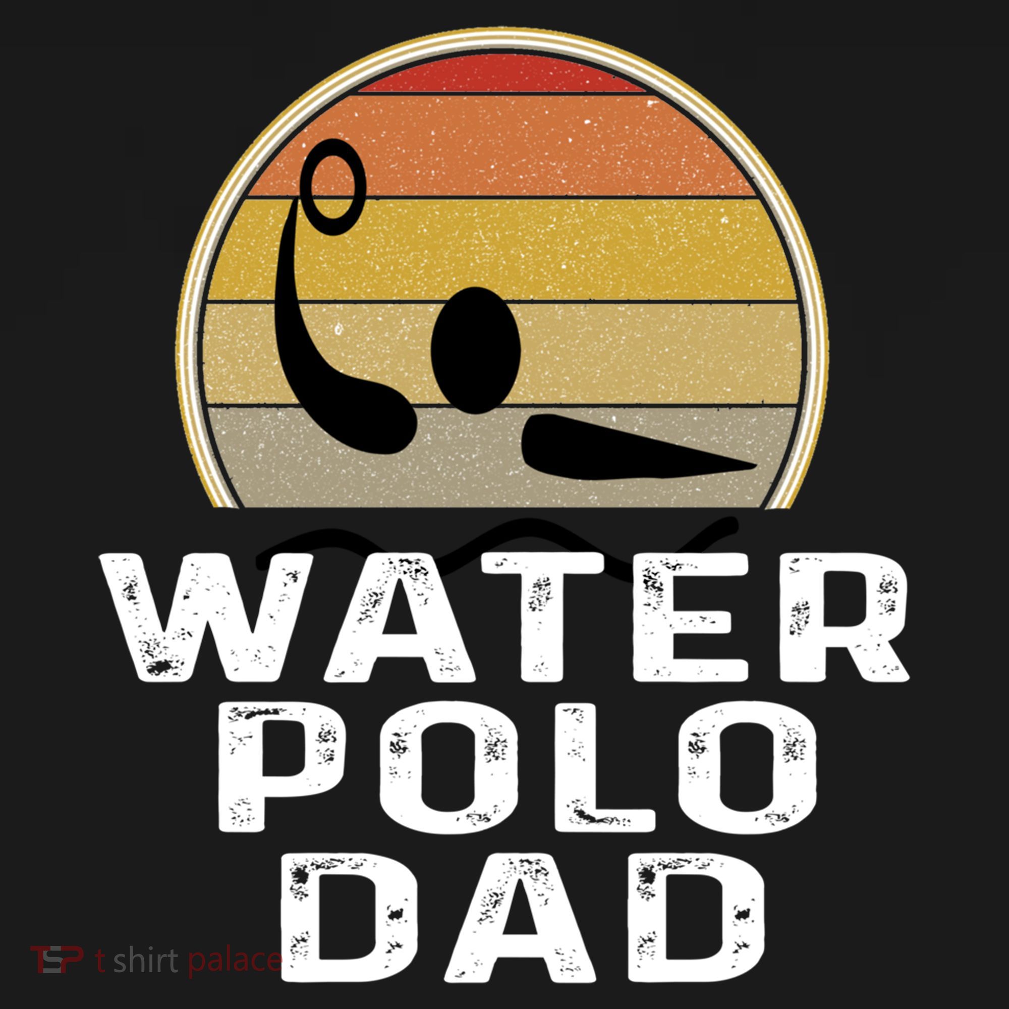Retro Water Polo Dad Father Swimmer Swimming Sunset Cute Gift Doggie Tank