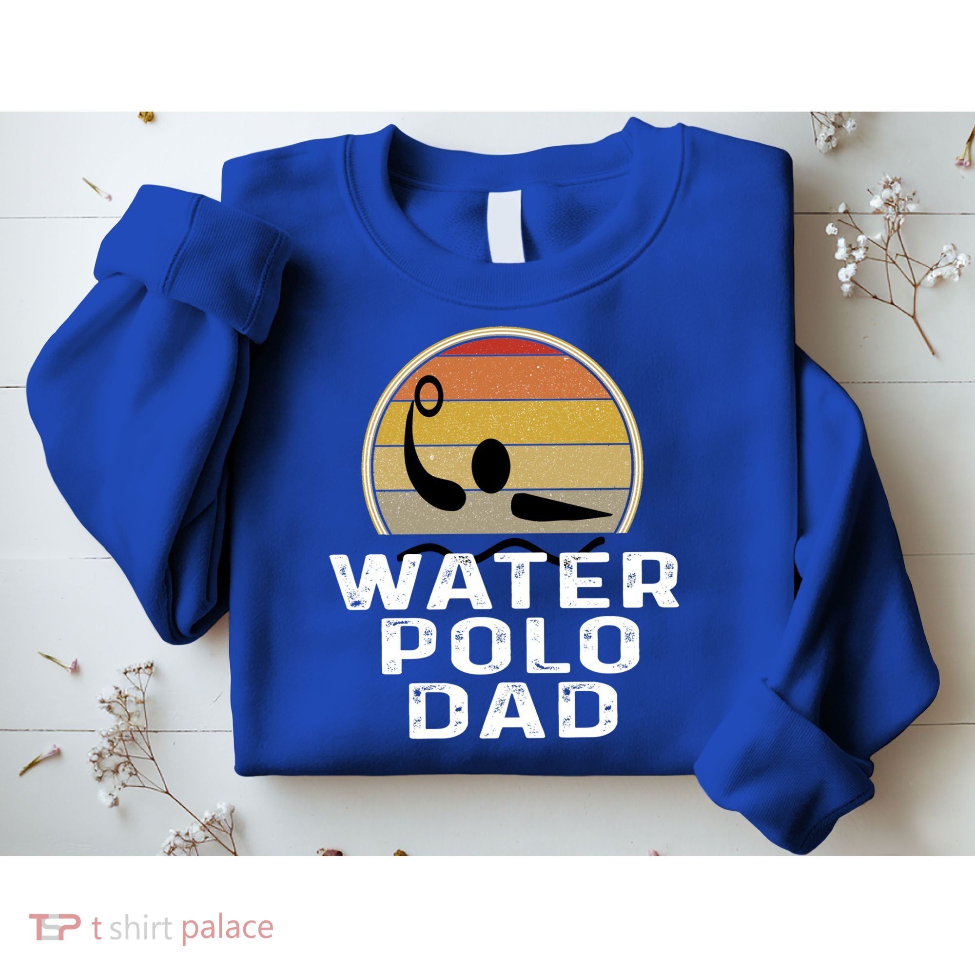 Retro Water Polo Dad Father Swimmer Swimming Sunset Cute Gift Sweatshirt