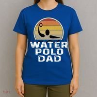 Retro Water Polo Dad Father Swimmer Swimming Sunset Cute Gift T-Shirt thumb 4