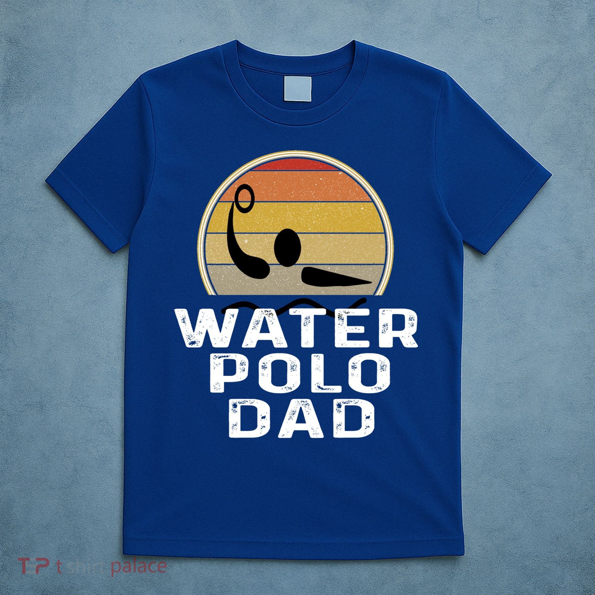 Retro Water Polo Dad Father Swimmer Swimming Sunset Cute Gift T-Shirt