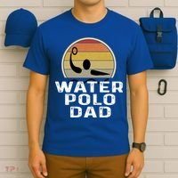 Retro Water Polo Dad Father Swimmer Swimming Sunset Cute Gift T-Shirt thumb 6