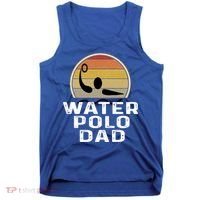 Retro Water Polo Dad Father Swimmer Swimming Sunset Cute Gift Tank Top thumb 0