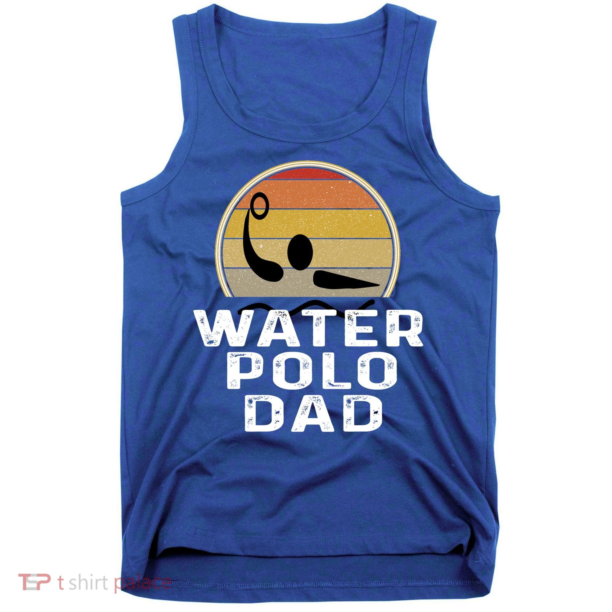 Retro Water Polo Dad Father Swimmer Swimming Sunset Cute Gift Tank Top