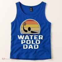 Retro Water Polo Dad Father Swimmer Swimming Sunset Cute Gift Tank Top thumb 2