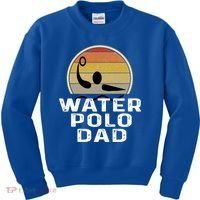 Retro Water Polo Dad Father Swimmer Swimming Sunset Cute Gift Kids Sweatshirt thumb 0