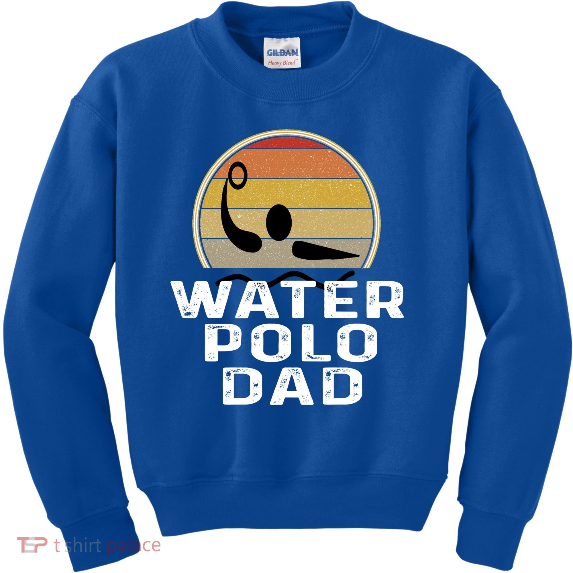 Retro Water Polo Dad Father Swimmer Swimming Sunset Cute Gift Kids Sweatshirt