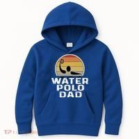 Retro Water Polo Dad Father Swimmer Swimming Sunset Cute Gift Kids Hoodie thumb 0