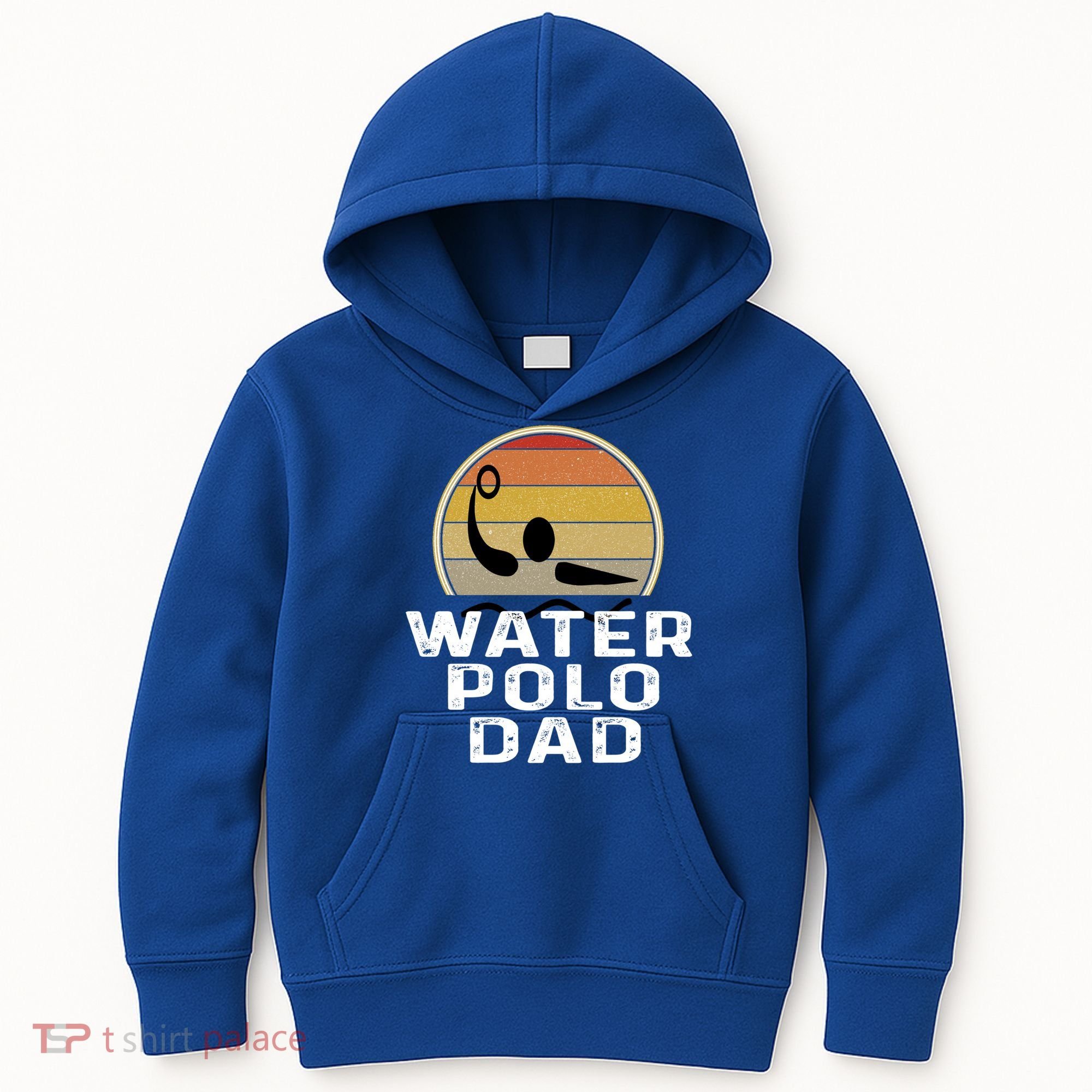 Retro Water Polo Dad Father Swimmer Swimming Sunset Cute Gift Kids Hoodie