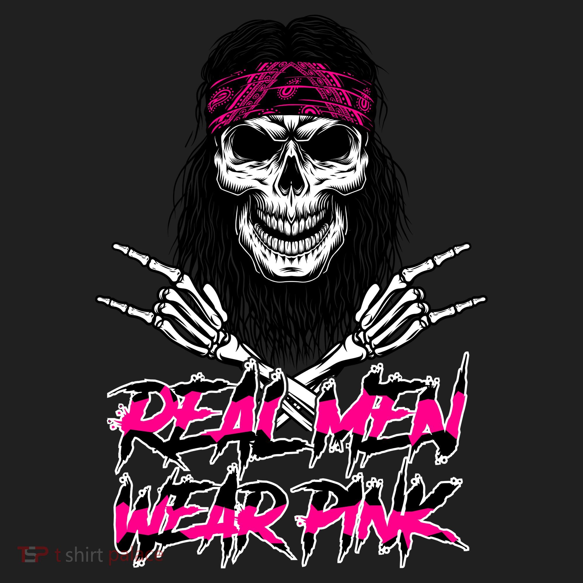 Real Men Wear Pink Breast Cancer Awareness Skull Beanie