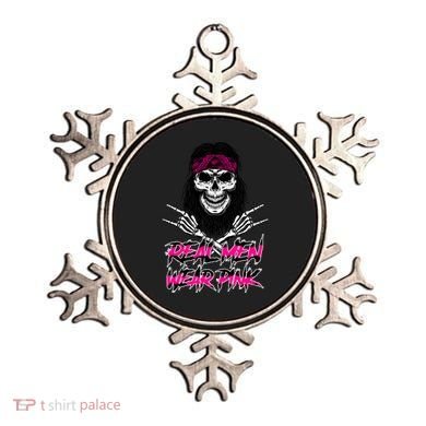 Real Men Wear Pink Breast Cancer Awareness Skull Ornament