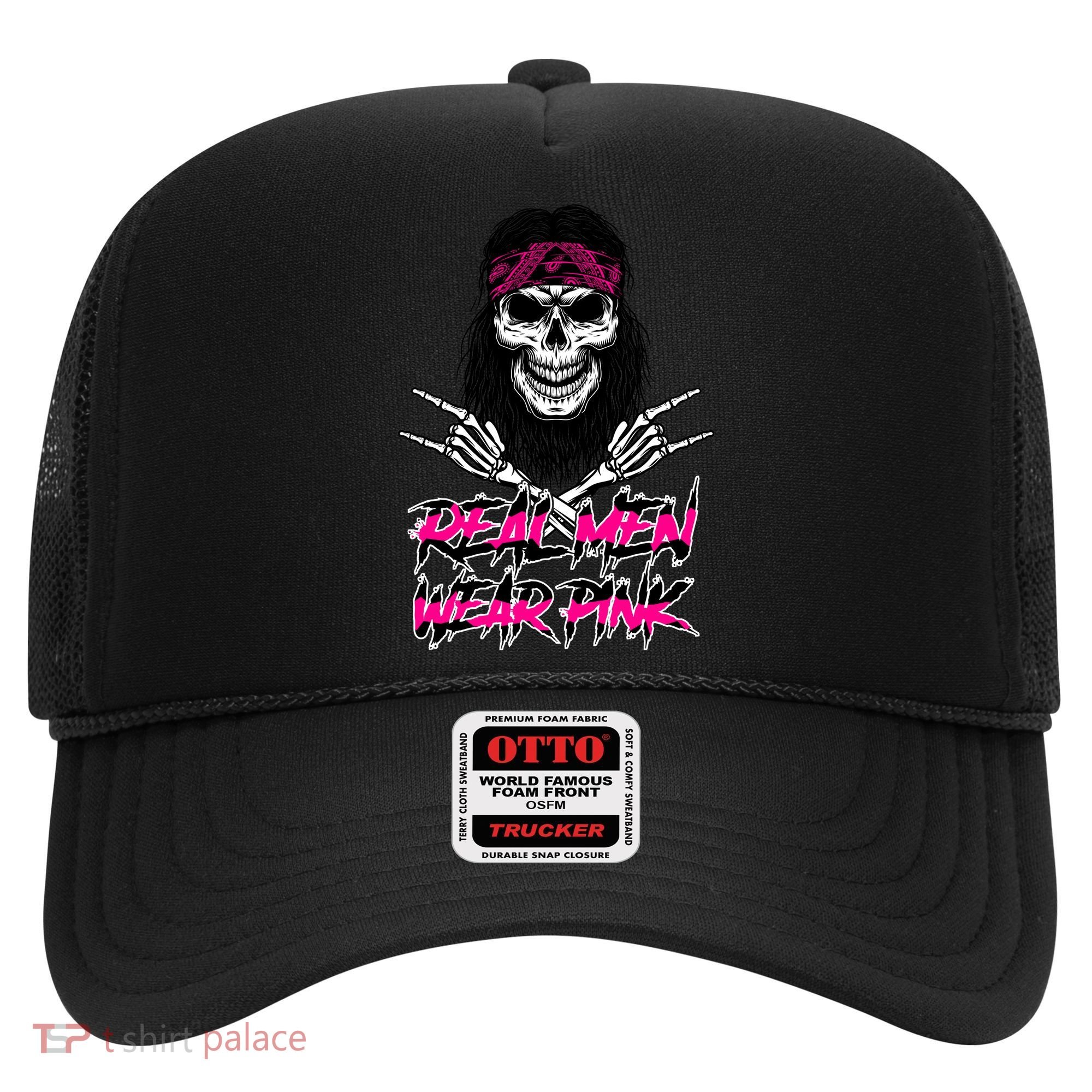 Real Men Wear Pink Breast Cancer Awareness Skull Hat