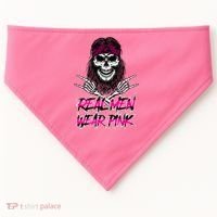 Real Men Wear Pink Breast Cancer Awareness Skull USA-Made Doggie Bandana thumb 0
