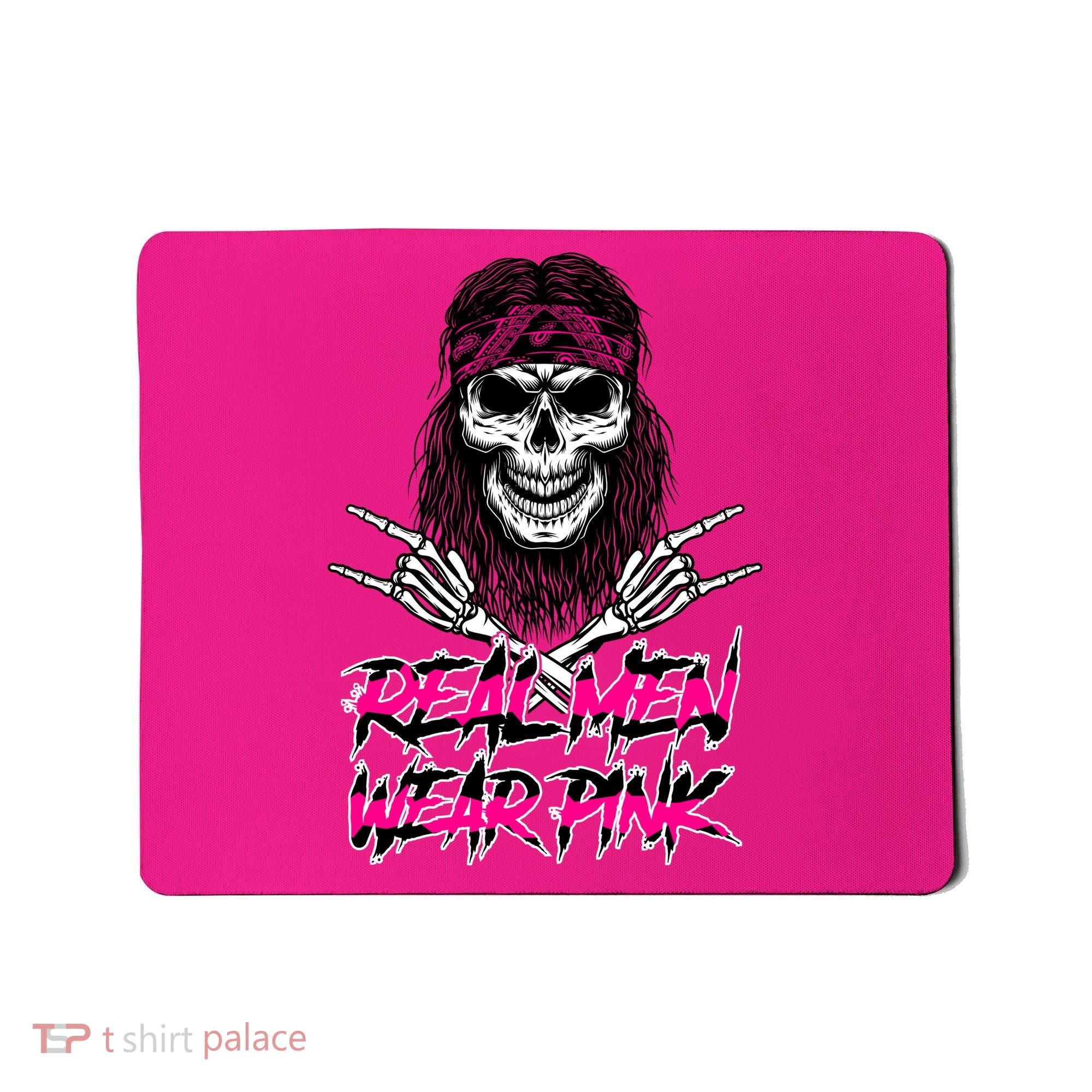 Real Men Wear Pink Breast Cancer Awareness Skull Mousepad