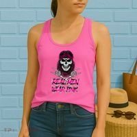 Real Men Wear Pink Breast Cancer Awareness Skull Women's Tank Top thumb 2