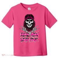 Real Men Wear Pink Breast Cancer Awareness Skull Toddler T-Shirt thumb 0