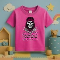 Real Men Wear Pink Breast Cancer Awareness Skull Toddler T-Shirt thumb 3