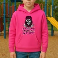Real Men Wear Pink Breast Cancer Awareness Skull Kids Hoodie thumb 2