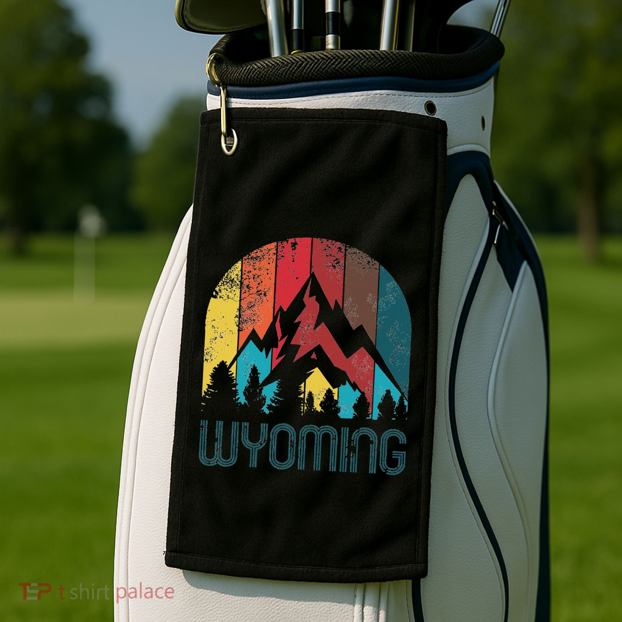 Retro Wyoming Golf Towel