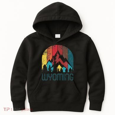 Retro Wyoming Kids Hoodie