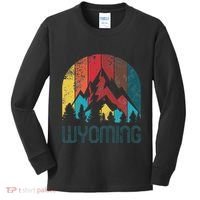Retro Wyoming Kids Long Sleeve Shirt thumb 0