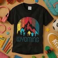 Retro Wyoming Kids T-Shirt thumb 3