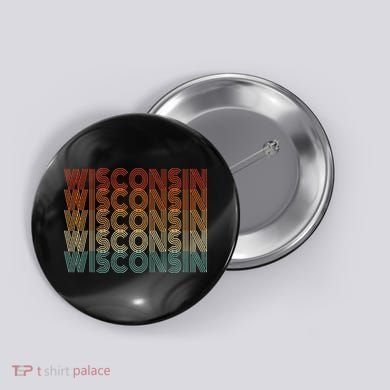 Retro Wisconsin Button