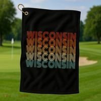 Retro Wisconsin Golf Towel thumb 1