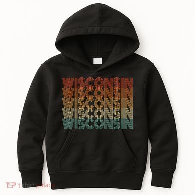 Retro Wisconsin Kids Hoodie