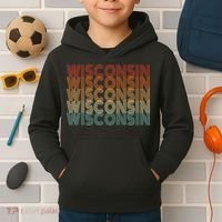 Retro Wisconsin Kids Hoodie thumb 2