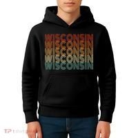 Retro Wisconsin Kids Hoodie thumb 4