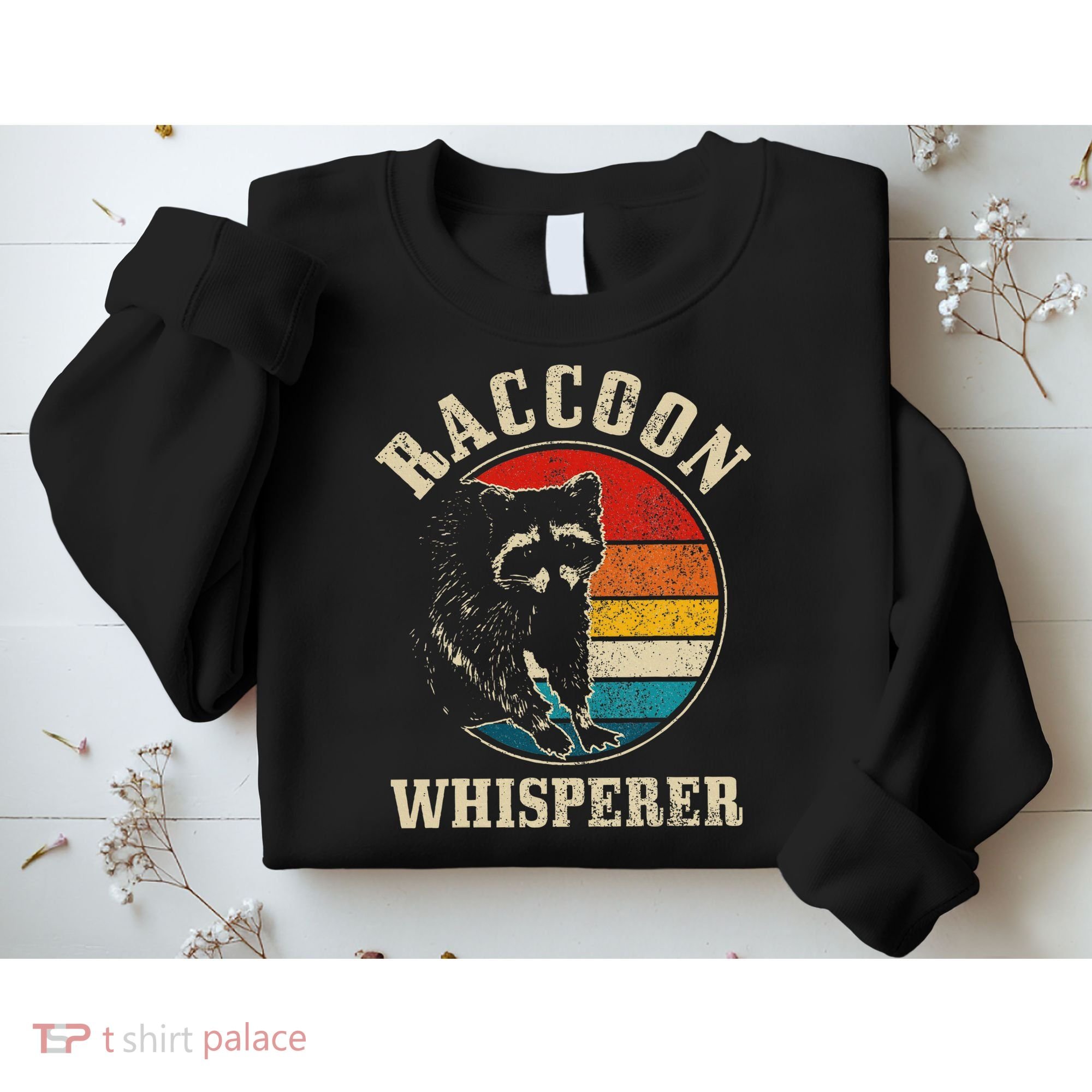 Raccoon Whisperer Retro Raccoon S.T.R.E.Et Cat Sweatshirt