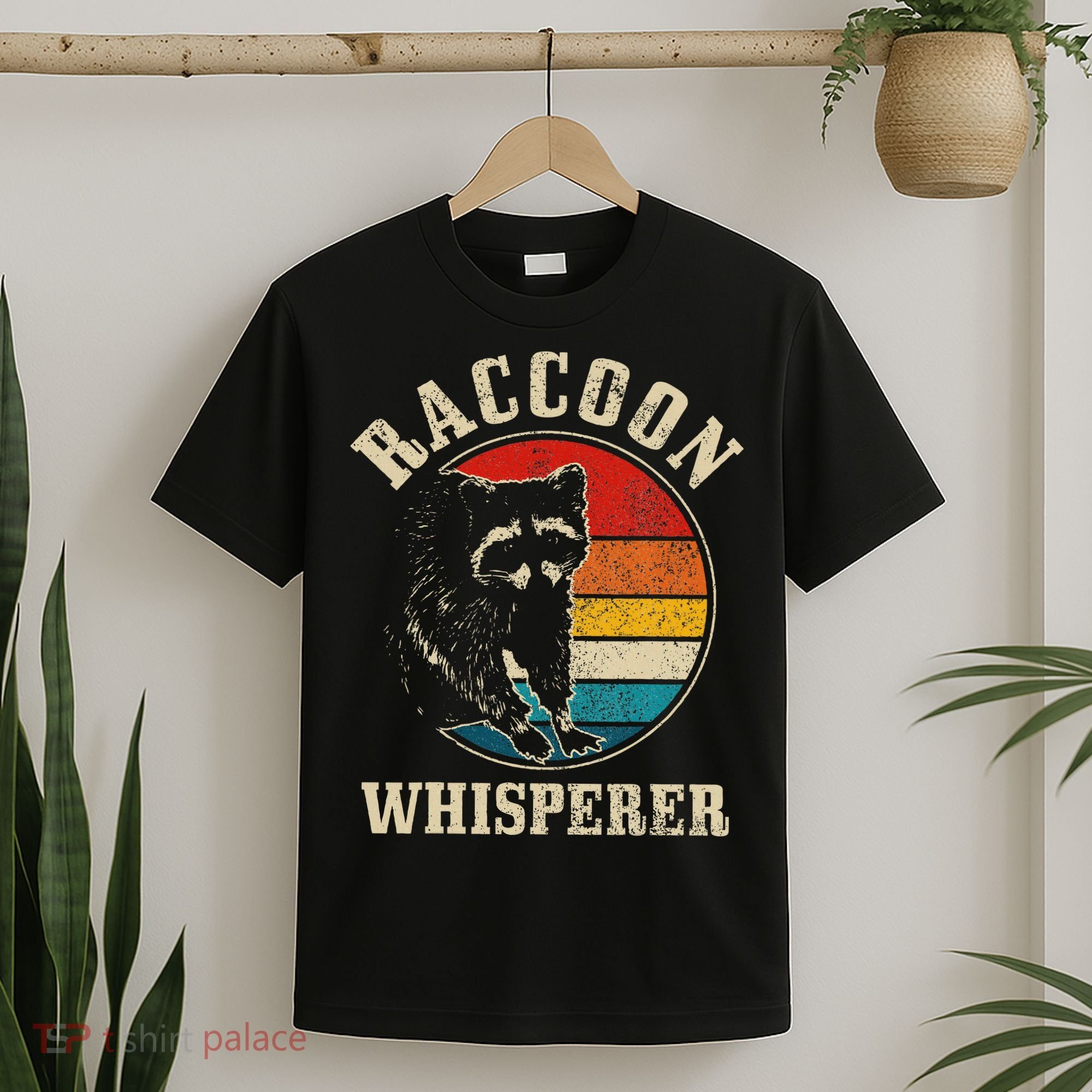 Raccoon Whisperer Retro Raccoon S.T.R.E.Et Cat T-Shirt