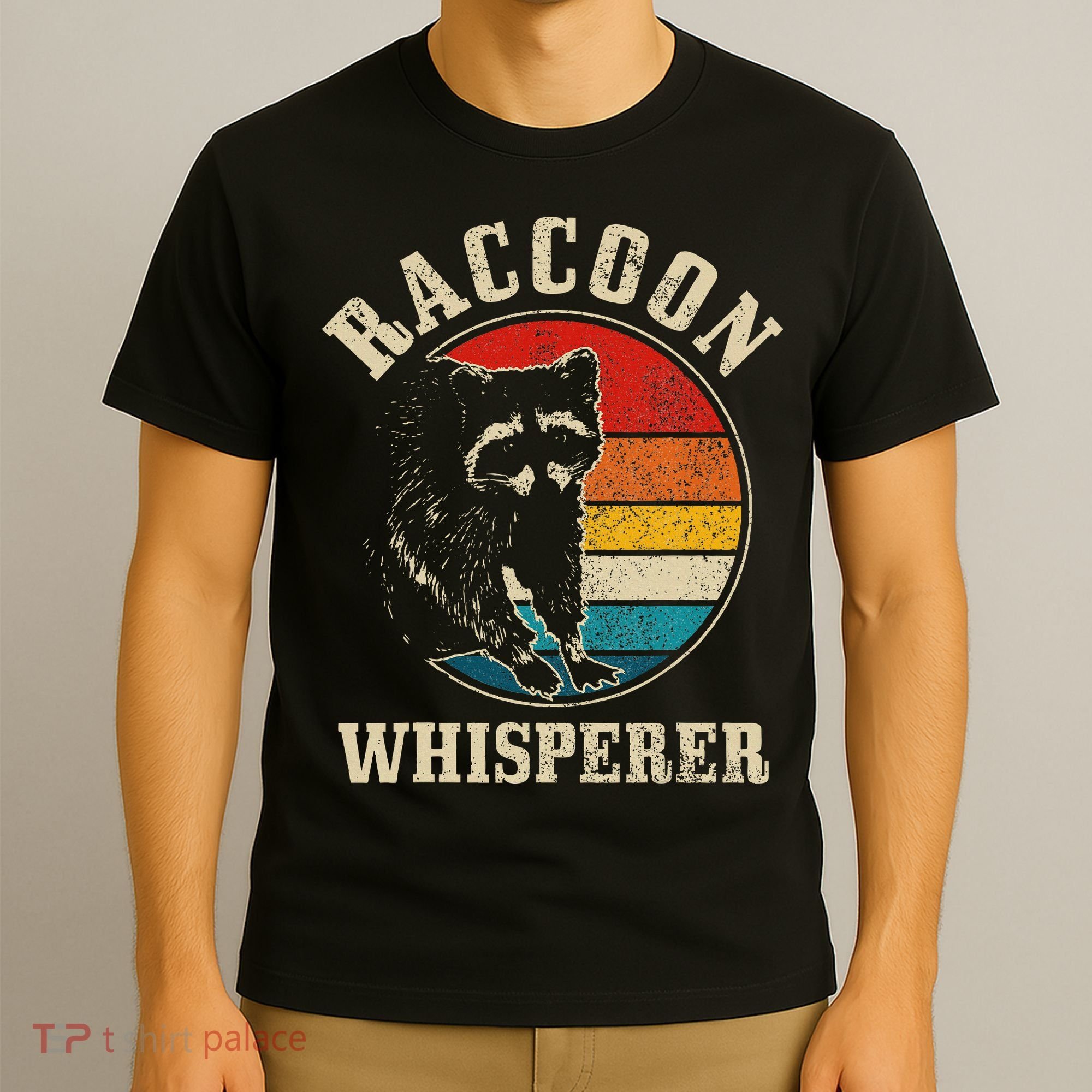 Raccoon Whisperer Retro Raccoon S.T.R.E.Et Cat T-Shirt