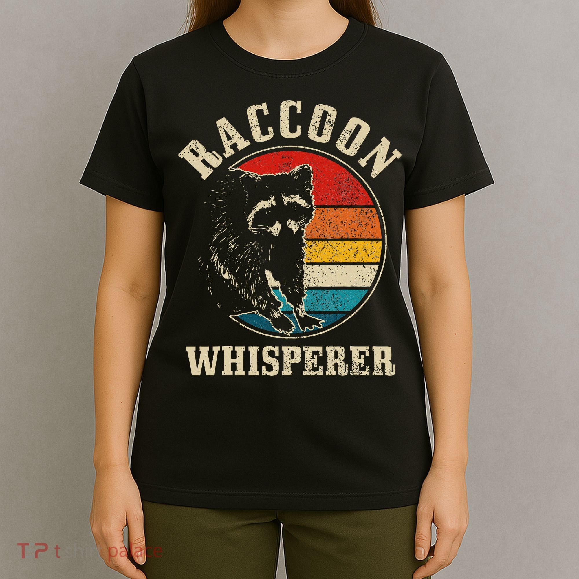 Raccoon Whisperer Retro Raccoon S.T.R.E.Et Cat T-Shirt