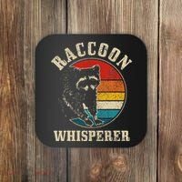 Raccoon Whisperer Retro Raccoon S.T.R.E.Et Cat Coaster thumb 0