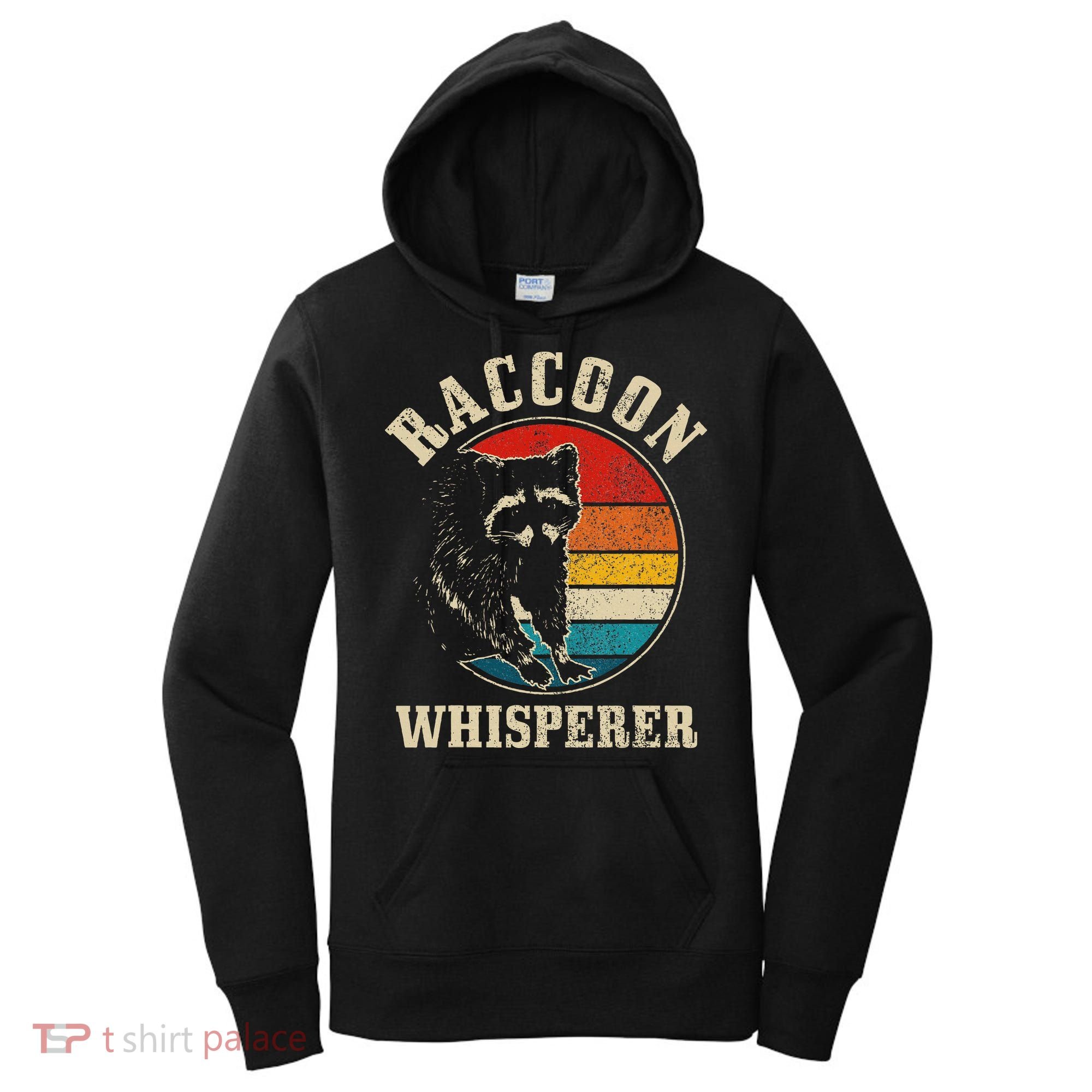 Raccoon Whisperer Retro Raccoon S.T.R.E.Et Cat Women's Hoodie