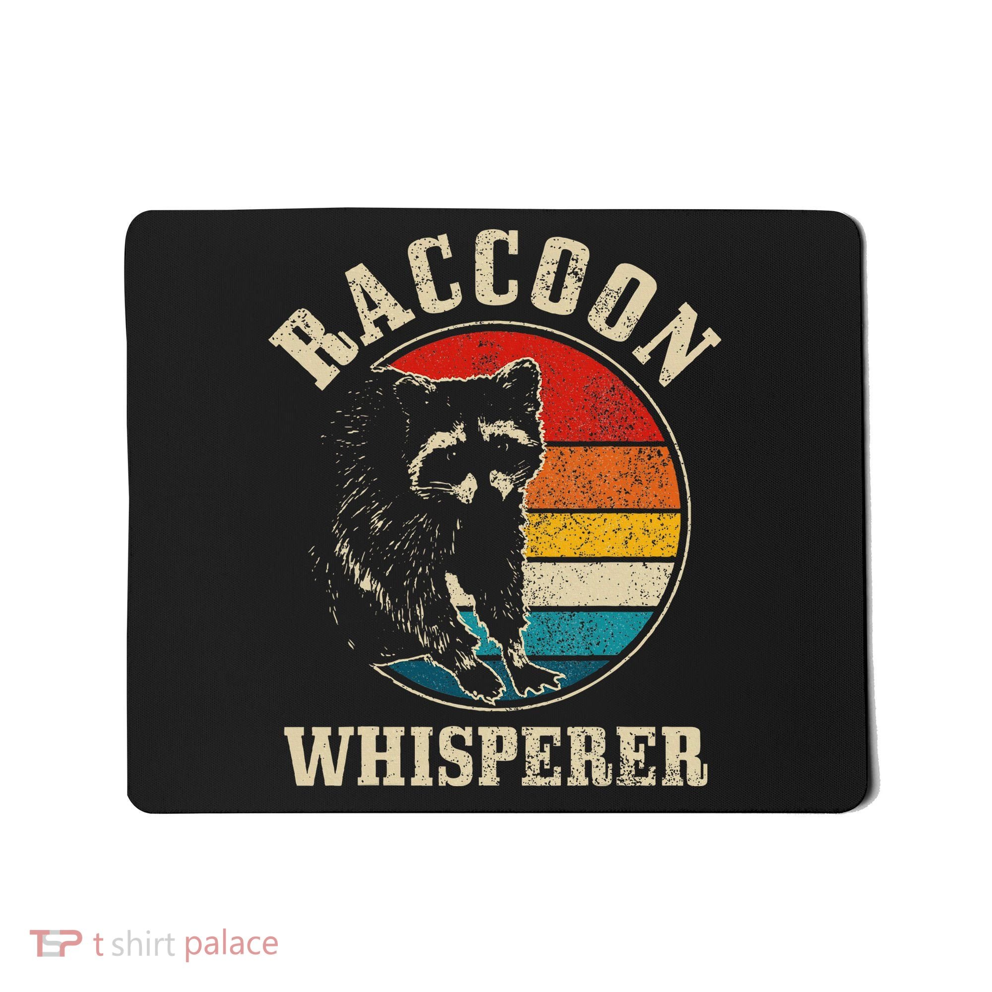 Raccoon Whisperer Retro Raccoon S.T.R.E.Et Cat Mousepad